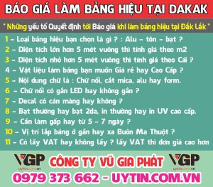 Báo giá làm bảng hiệu tại Đắk Lắk Buôn Ma Thuột