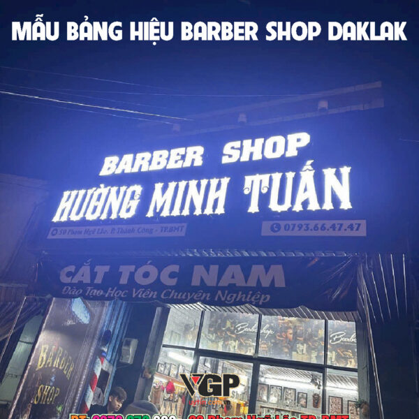 Mẫu bảng hiệu barber shop đẹp tại Daklak