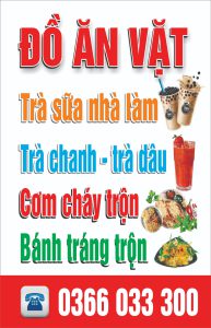 bảng hiệu quán ăn vặt bmt