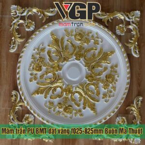 Mâm trần PU BMT dát vàng f025-825mm Daklak