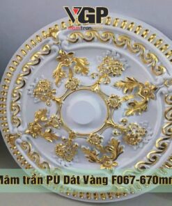 Mâm trần nhựa PU Dát Vàng F067-670mm