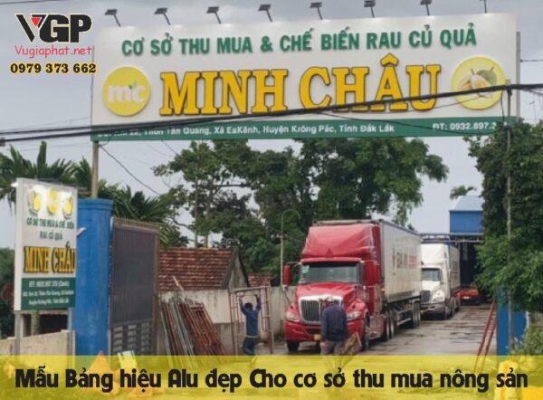 Mẫu bảng hiệu Alu đẹp cho Cơ sở thu mua và chế biến rau củ quả