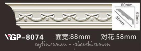 Phào chỉ PU VGP 8074 - phào pu 88mm