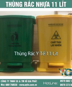 Thùng rác y tế 11 lít bằng nhựa có chân đạp