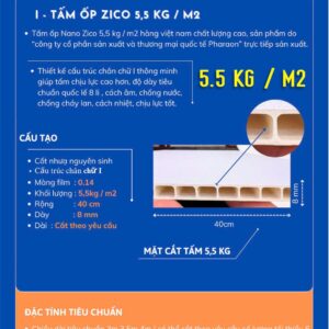 Tấm Nano Zico Cốt đơn 5.5 kg