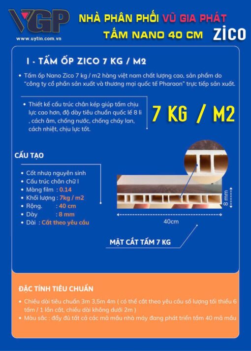 Tấm Nano Zico Cốt kép 7 kg