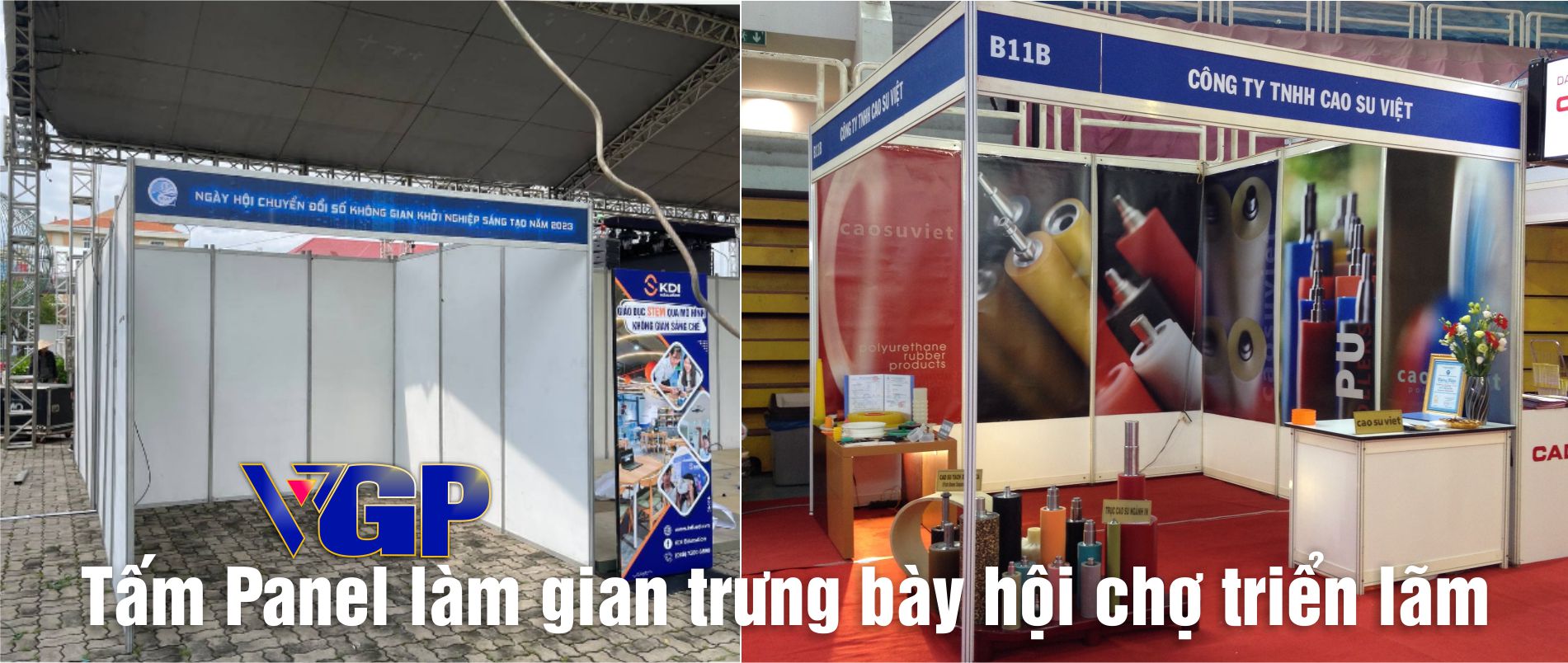 Tấm panel dùng làm gian hàng trưng bày hội chợ triển lãm