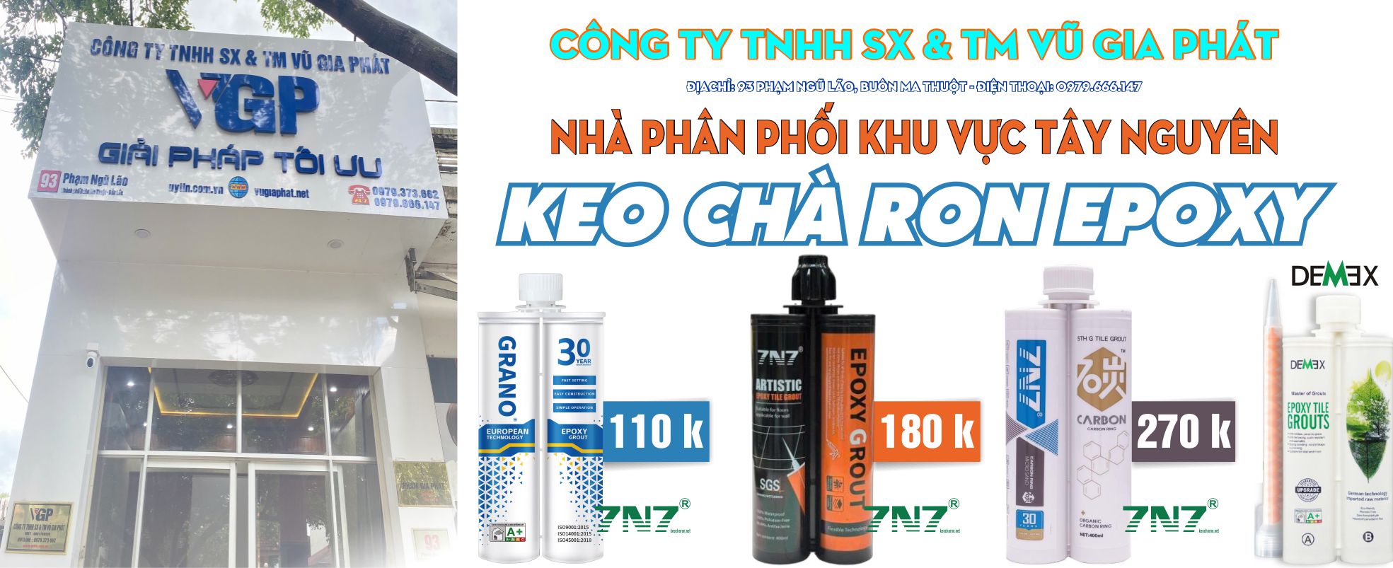 Nhà phân phối keo chà ron epoxy tại Đắk Lắk ở địa chỉ 93 Phạm Ngũ Lão, phường Buôn Ma Thuột